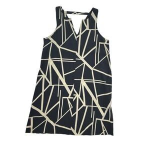 Banana Republic Geometric Print V-Neck Trapeze Mini Dress L